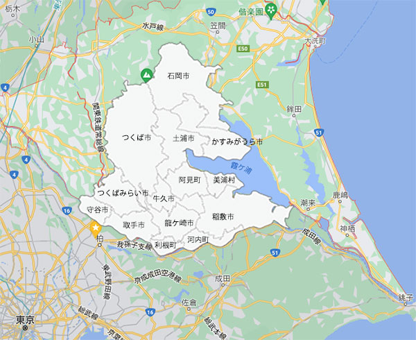 茨城県南エリアマップ