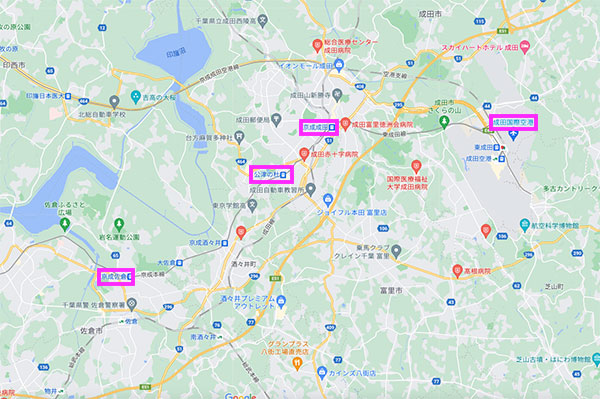 成田空港周辺マップ